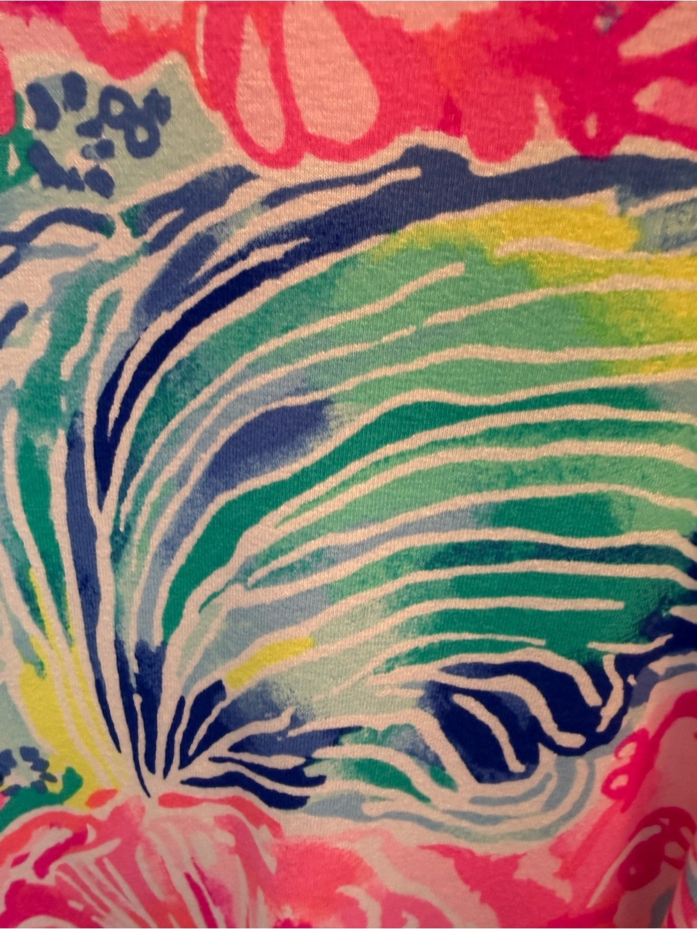 Lilly Pulitzer Off-Shoulder Floral Shift Dress in Pink, Green, Blue, Yellow - Picture 3 of 5